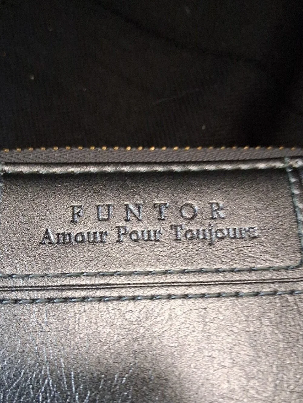 Funtor Black Zip-Around Leather Wallet